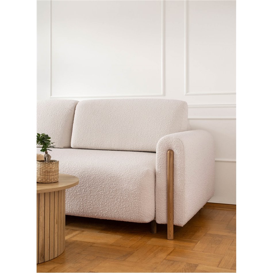 Sofa bed Elcadova Oak, sleeping function, Jaffray 18, beige, H97x97x244cm
