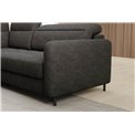 Corner sofa Elbare L, sleeping function, Raquel 05, dark grey, H100x160x208cm