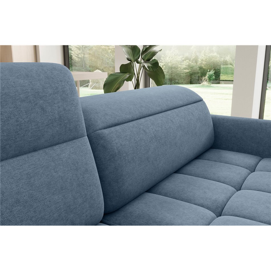 Corner sofa Elbare L, sleeping function, Raquel 40, dark blue, H100x160x208cm