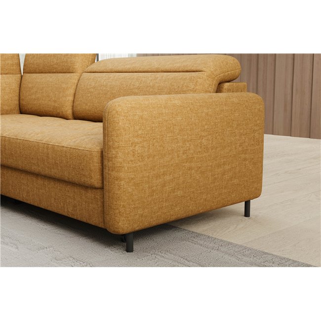 Угловой диван Elbare L, раздвижной, Manhattan 45, бархат, желтый, H100x160x208см