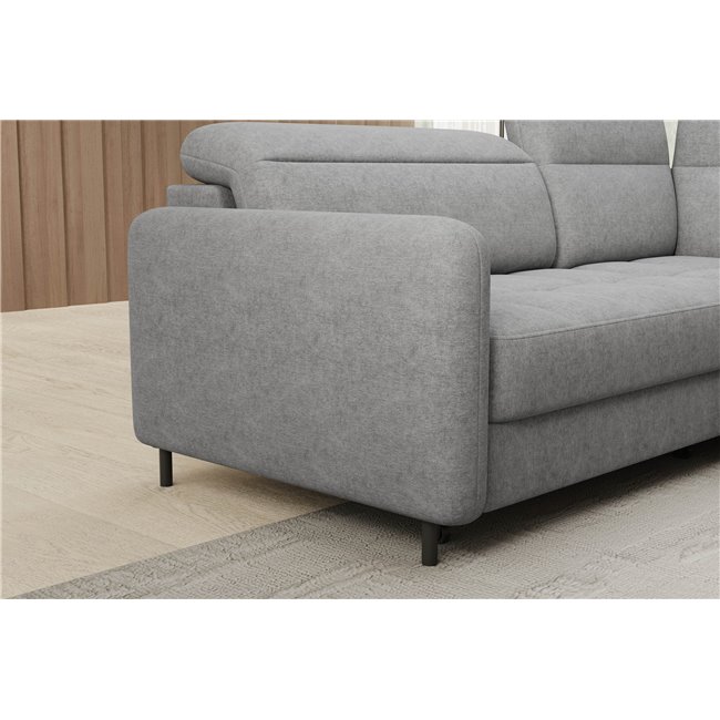 Corner sofa Elbare R, sleeping function, Raquel 04, grey, H100x160x208cm