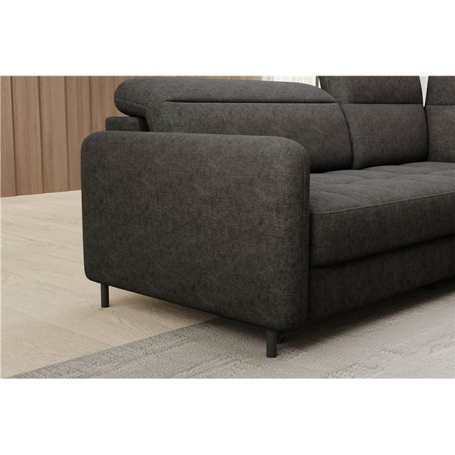 Corner sofa Elbare R, sleeping function, Raquel 05, dark grey, H100x160x208cm