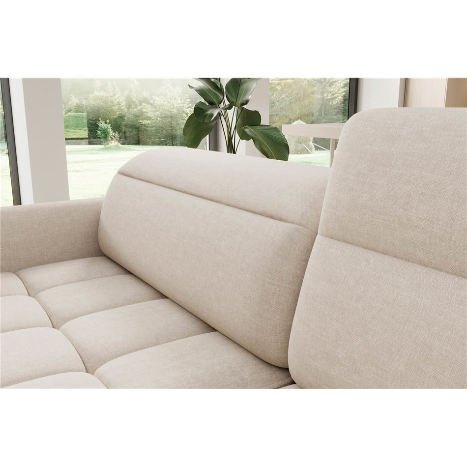 Corner sofa Elbare R, sleeping function, Manhattan 18, velvet, beige, H100x160x208cm