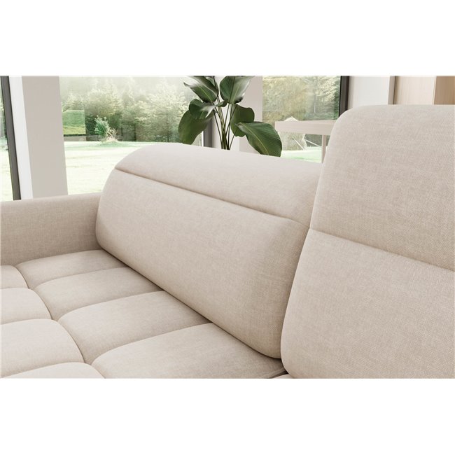Corner sofa Elbare R, sleeping function, Manhattan 18, velvet, beige, H100x160x208cm