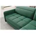 Corner sofa Elbare R, sleeping function, Lukso 35, velvet, dark green, H100x160x208cm
