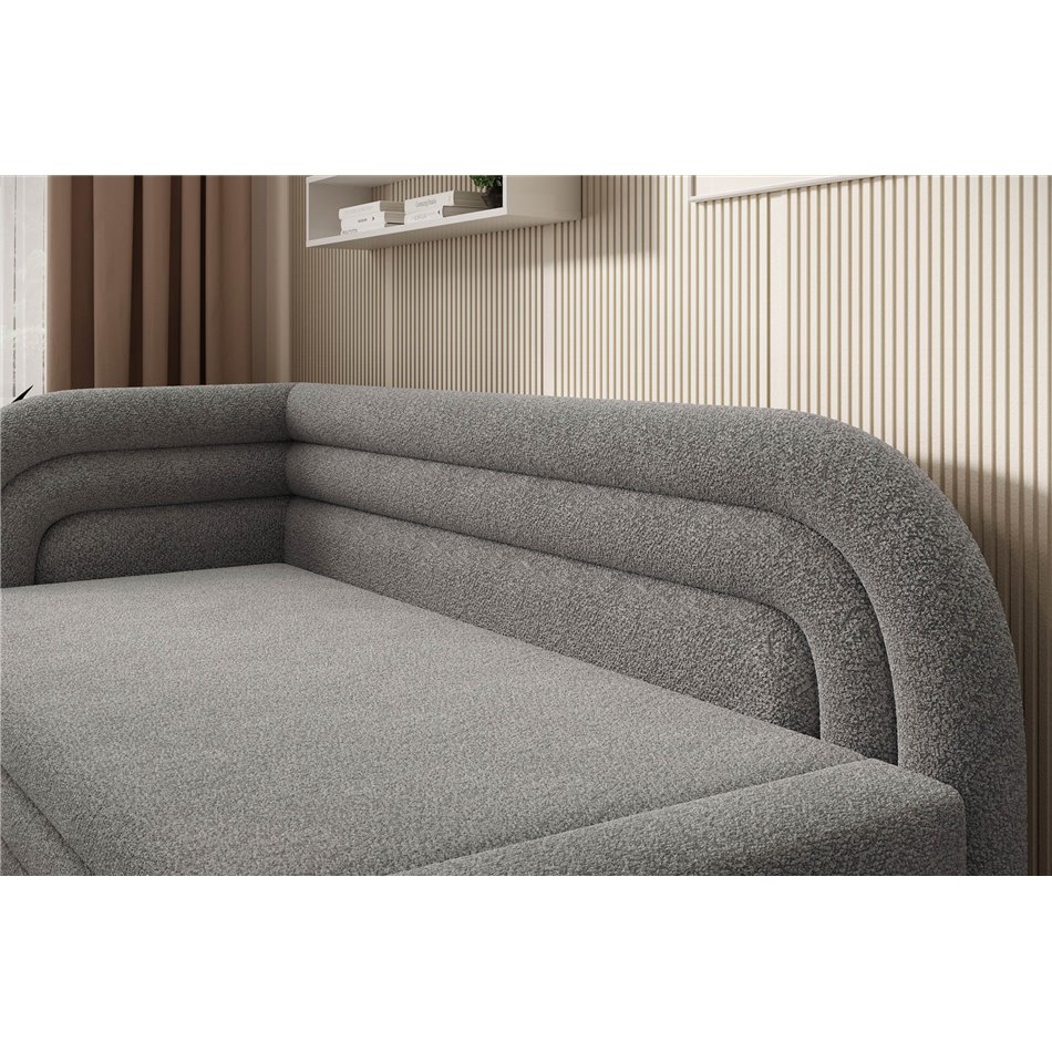 Sofa bed Elfabilo L, sleeping function, Royal 04, bouclé, grey, H80x86x223cm