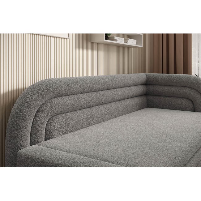 Sofa bed Elfabilo R, sleeping function, Royal 04, bouclé, grey, H80x86x223cm