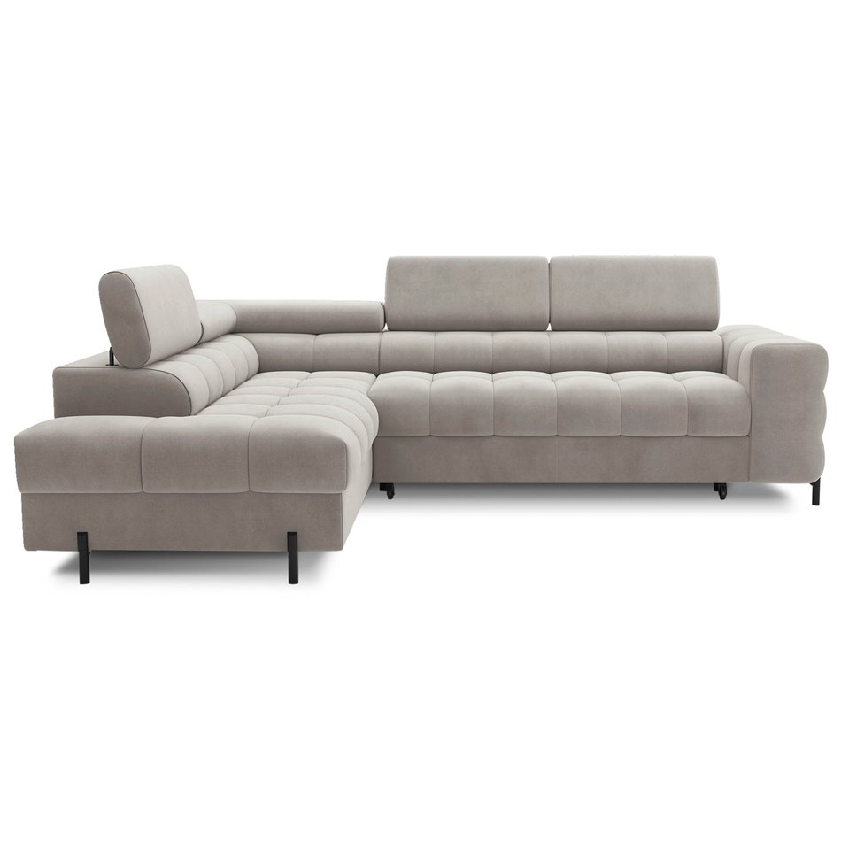 Corner sofa Elferucce L, sleeping function, Paros 02, beige, H93x200x276cm