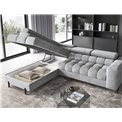 Corner sofa Elferucce L, sleeping function, Paros 05, grey, H93x200x276cm