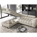 Corner sofa Elferucce L, sleeping function, Royal 18, bouclé, beige, H93x200x276cm