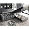 Corner sofa Elferucce R, sleeping function, Paros 06, dark grey, H93x200x276cm