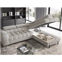 Corner sofa Elferucce R, sleeping function, Royal 20, bouclé, beige, H93x200x276cm