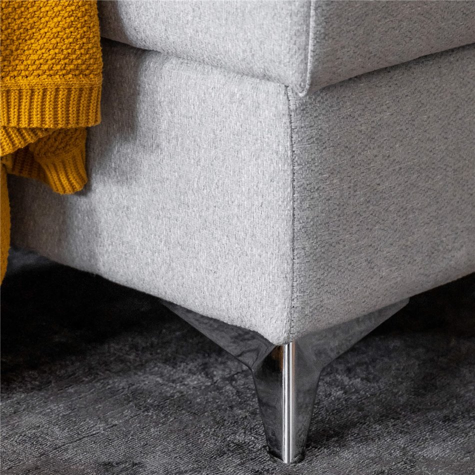 U shape sofa Elouis R, sleeping function, Rekta 100, velvet, grey, H92x202x347cm