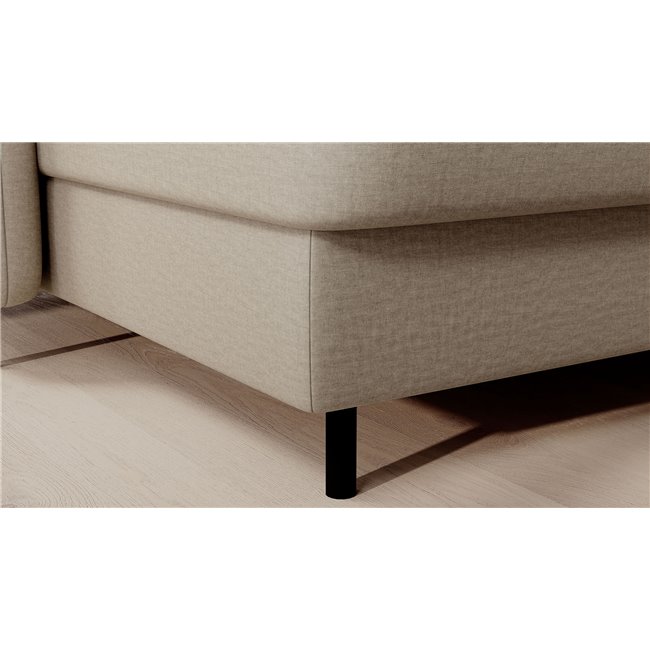U shape sofa Elberto L, sleeping function, Manhattan 18, velvet, beige, H100x165x306cm