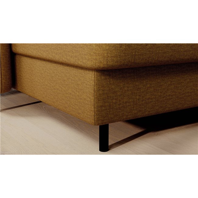 U shape sofa Elberto L, sleeping function, Manhattan 45, velvet, yellow, H100x165x306cm