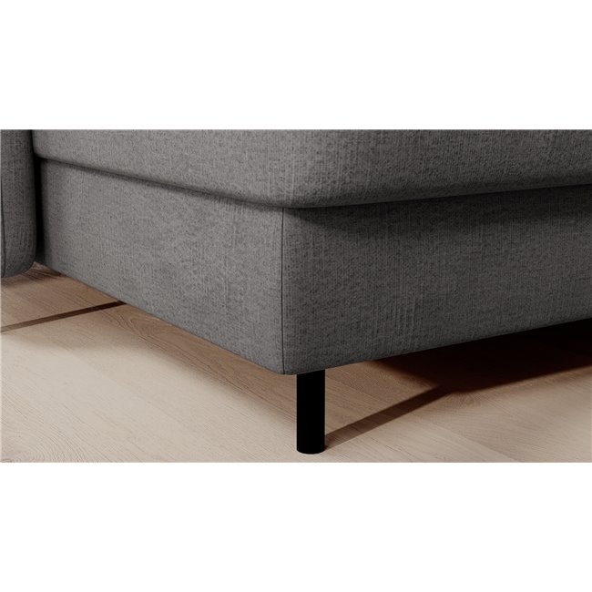 U shape sofa Elberto L, sleeping function, Toscany 03, velvet, grey, H100x165x306cm
