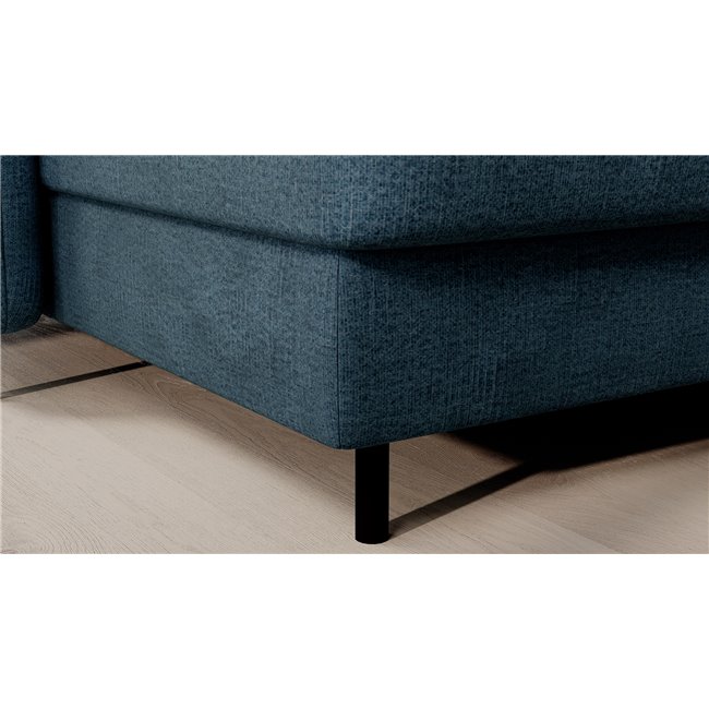 U shape sofa Elberto L, sleeping function, Toscany 40, velvet, blue, H100x165x306cm