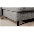 U shape sofa Elberto L, sleeping function, Aubron 04, wavy velvet, grey, H100x165x306cm