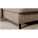 U shape sofa Elberto L, sleeping function, Aubron 04, wavy velvet, beige, H100x165x306cm