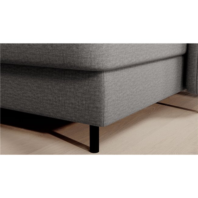 U shape sofa Elberto R, sleeping function, Manhattan 03, velvet, grey, H100x165x306cm