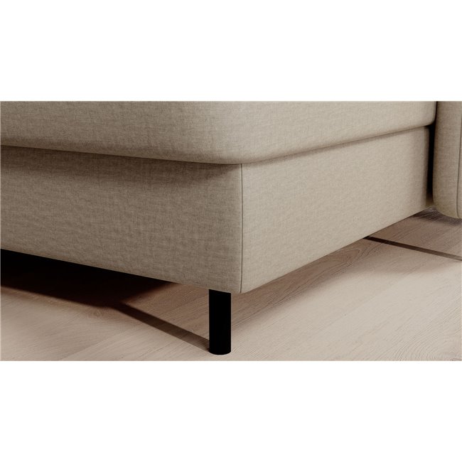 U shape sofa Elberto R, sleeping function, Manhattan 18, velvet, beige, H100x165x306cm