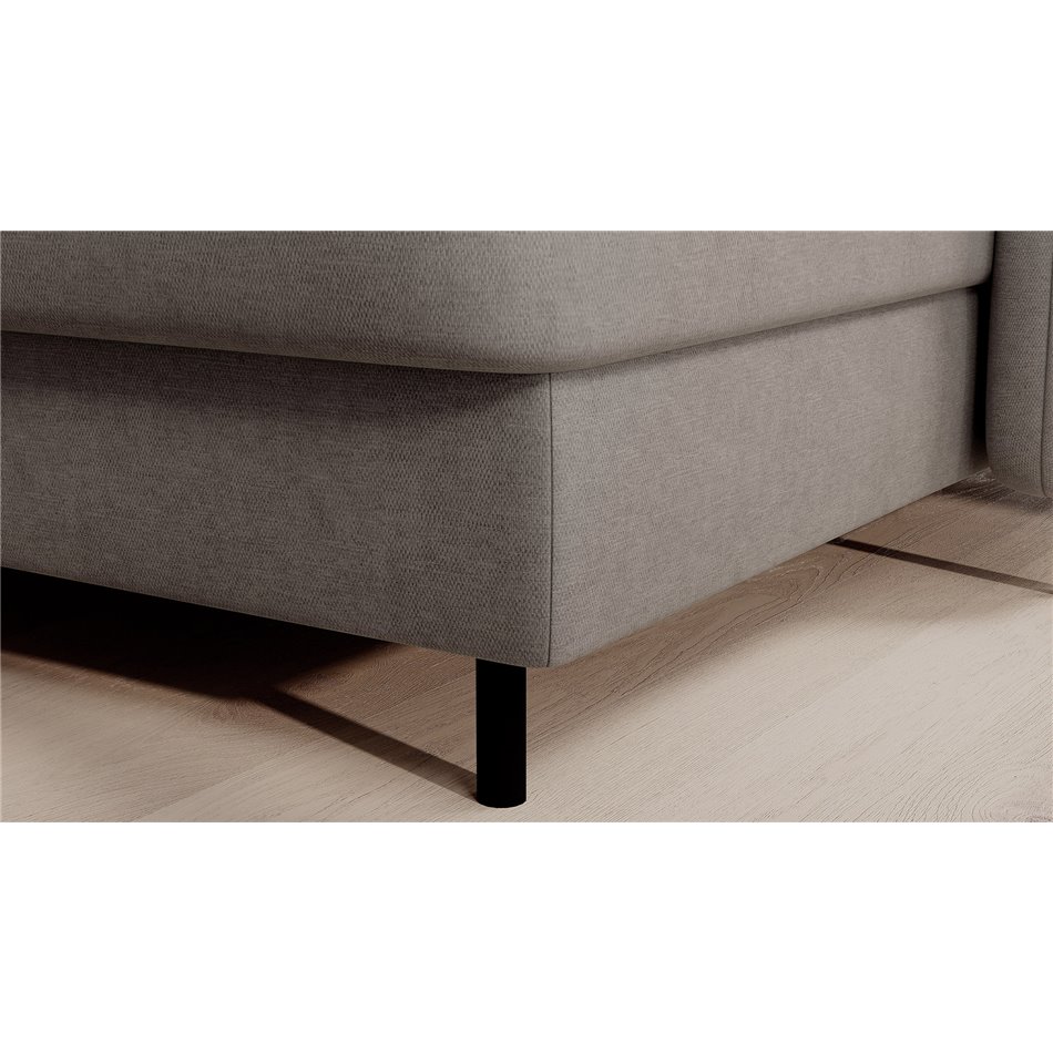 U shape sofa Elberto R, sleeping function, Raquel 03, grey, H100x165x306cm