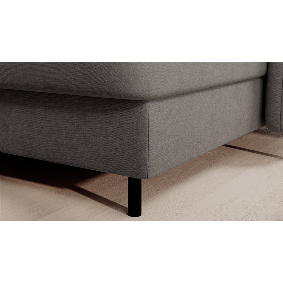 U shape sofa Elberto R, sleeping function, Raquel 04, grey, H100x165x306cm