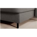 U shape sofa Elberto R, sleeping function, Raquel 04, grey, H100x165x306cm