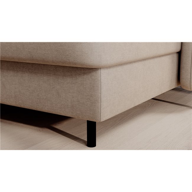U shape sofa Elberto R, sleeping function, Raquel 18, beige, H100x165x306cm
