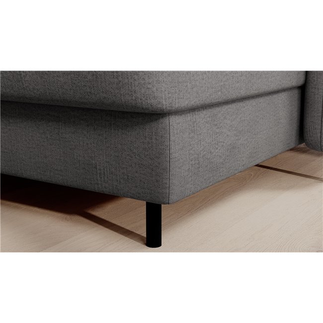 U shape sofa Elberto R, sleeping function, Toscany 03, velvet, grey, H100x165x306cm