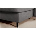 U shape sofa Elberto R, sleeping function, Toscany 03, velvet, grey, H100x165x306cm