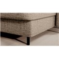 U shape sofa Elberto R, sleeping function, Aubron 20, wavy velvet, beige, H100x165x306cm