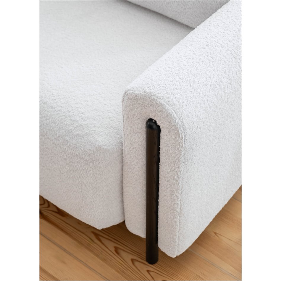 Sofa bed Elcadova Black, sleeping function, Royal 03, bouclé, grey, H97x97x244cm