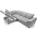 Corner sofa Elinferne L, sleeping function, Raquel 04, grey, H107x210x297cm