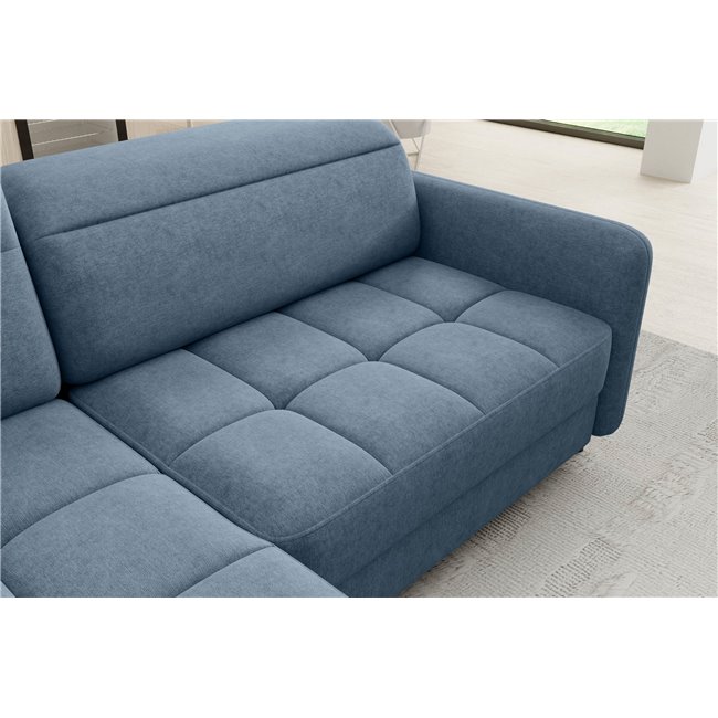 Corner sofa Elbare L, sleeping function, Raquel 40, dark blue, H100x160x208cm