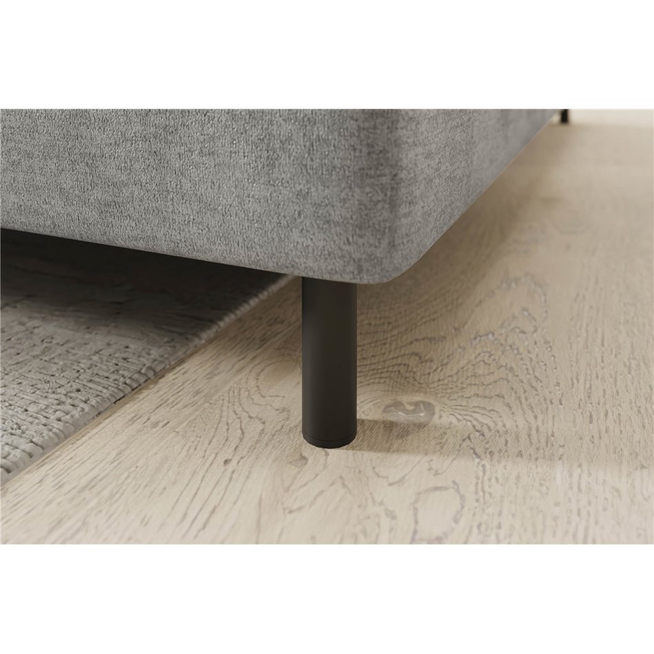 Corner sofa Elbare R, sleeping function, Nube 3, velvet, grey, H100x160x208cm