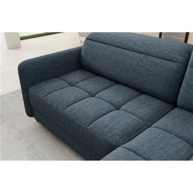 Corner sofa Elbare R, sleeping function, Manhattan 40, velvet, dark blue, H100x160x208cm