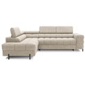 Corner sofa Elferucce L, sleeping function, Aura 18, velvet, beige, H93x200x276cm