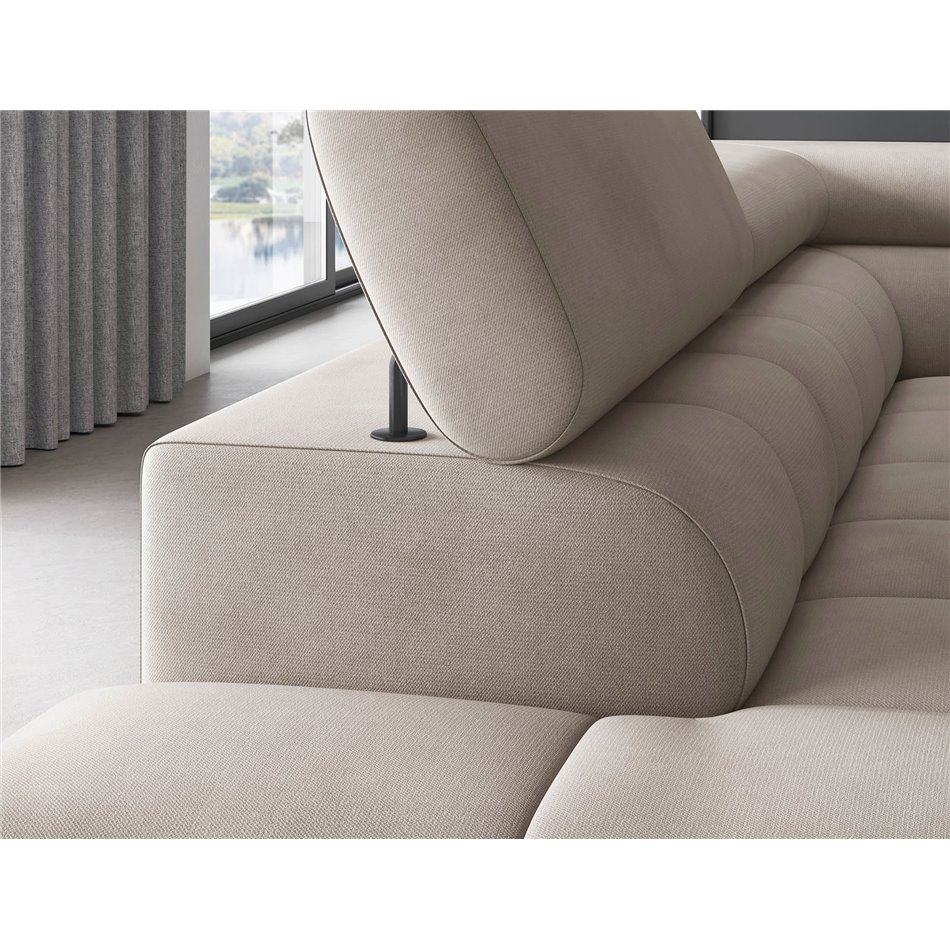 Corner sofa Elferucce L, sleeping function, Paros 02, beige, H93x200x276cm
