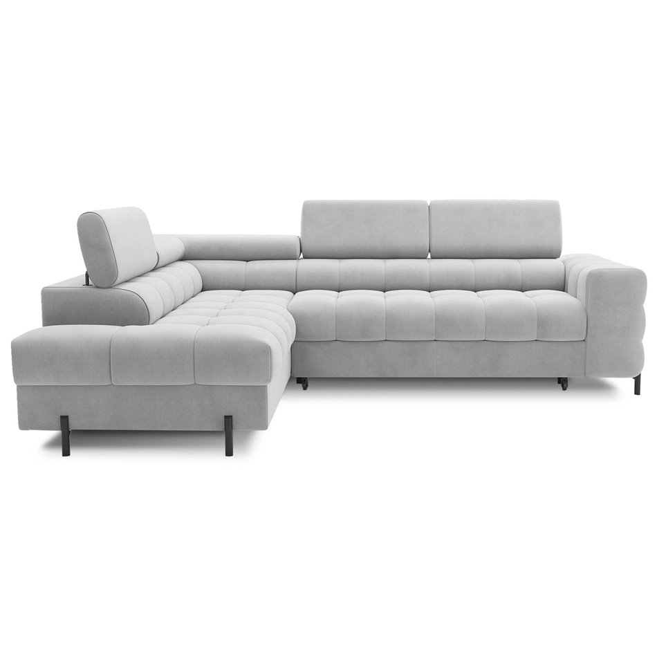 Corner sofa Elferucce L, sleeping function, Paros 05, grey, H93x200x276cm
