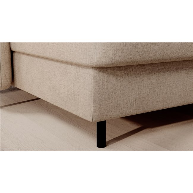 U shape sofa Elberto L, sleeping function, Toscany 18, velvet, beige, H100x165x306cm