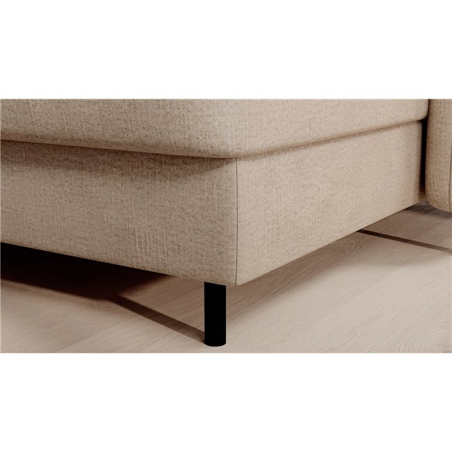 U shape sofa Elberto R, sleeping function, Toscany 18, velvet, beige, H100x165x306cm