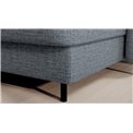U shape sofa Elberto R, sleeping function, Aubron 100, wavy velvet, blue, H100x165x306cm