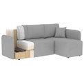 Corner sofa Elhandson R, sleeping function, Sola 4, grey, H89x150x206cm