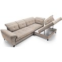 Угловой диван Elinferne R, раздвижной, Relax 20, бархат, бежевый, H107x210x297см