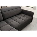 Corner sofa Elbare L, sleeping function, Raquel 05, dark grey, H100x160x208cm