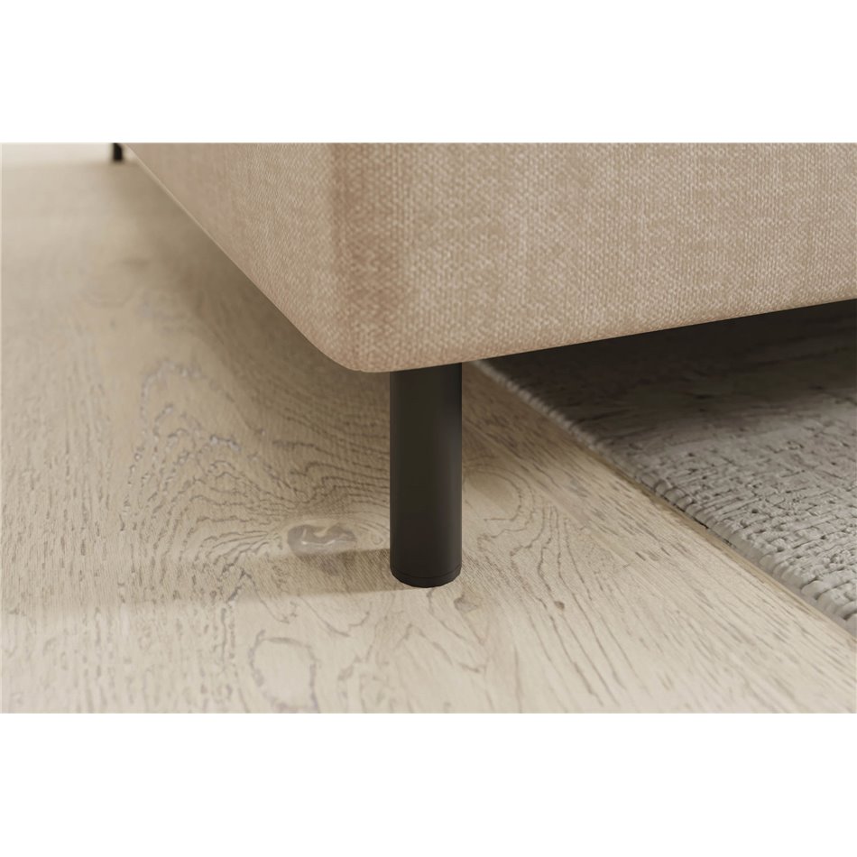 Corner sofa Elbare L, sleeping function, Manhattan 18, velvet, beige, H100x160x208cm