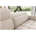 Corner sofa Elbare L, sleeping function, Raquel 18, beige, H100x160x208cm