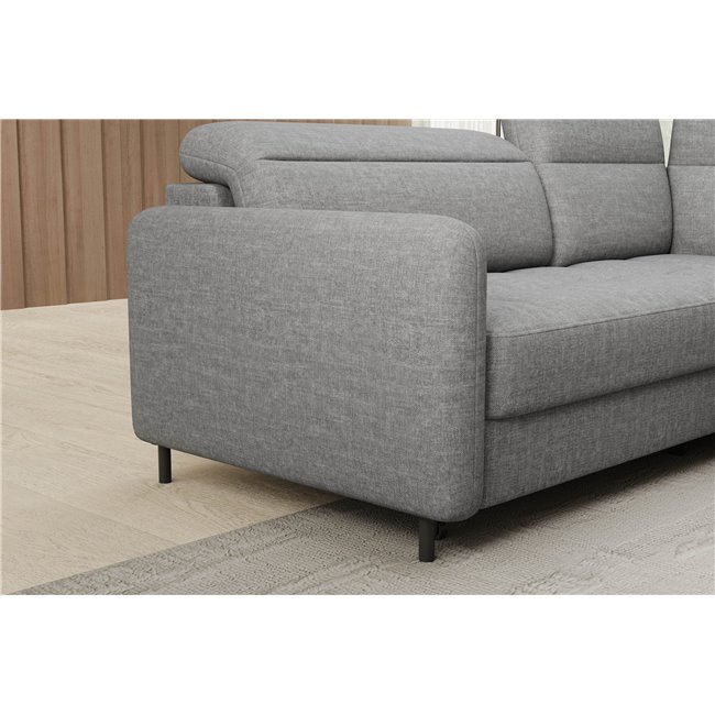 Corner sofa Elbare R, sleeping function, Manhattan 03, velvet, grey, H100x160x208cm
