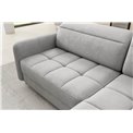 Corner sofa Elbare R, sleeping function, Nube 3, velvet, grey, H100x160x208cm